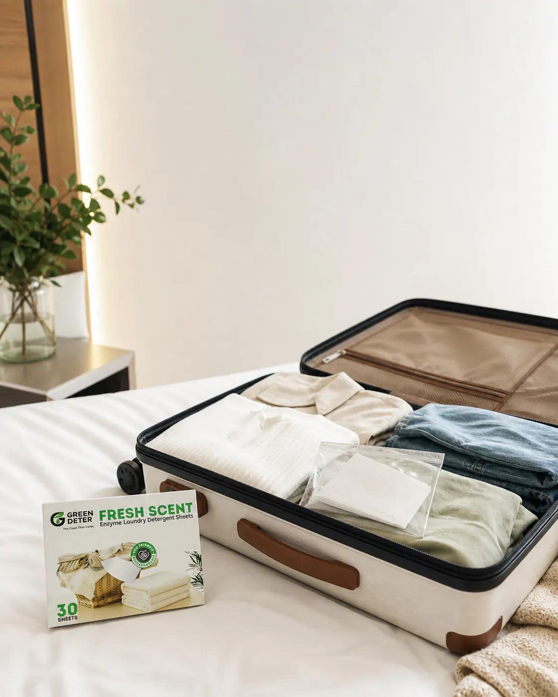 GREEN DETER dans une valise pour le voyage